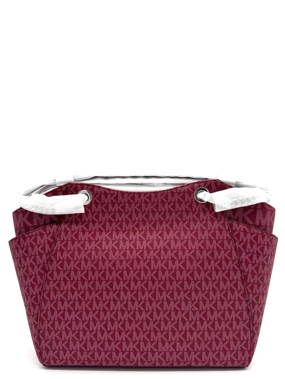 Michael Kors Jet Set Large Signature Logo Shoulder Bag - Maroon